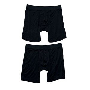 David Archy Men's Size Small Black 2 Pack Bamboo‎ Boxer Briefs